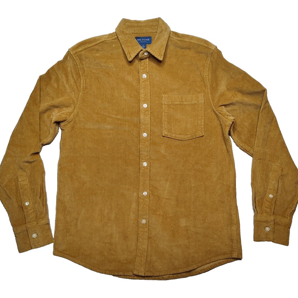ARIZONA Valley Forge Tan Flex 360 Button Corduroy Shacket Jacket Men Small NEW